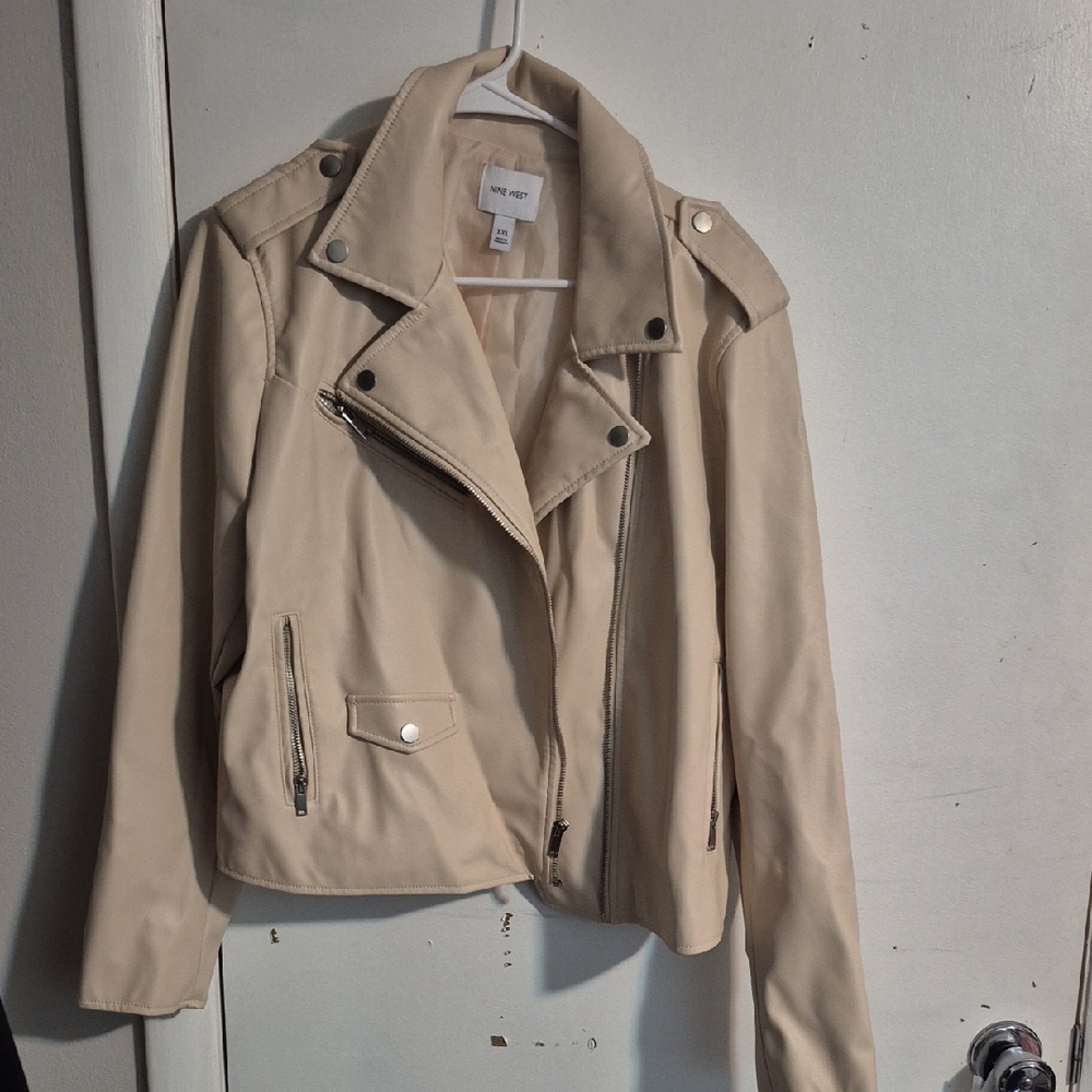 Nine West Beige Leather Jacket